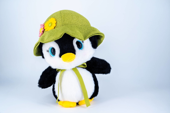 Good price PP Cotton Penguin Soft Plush Toys With Green Hat Small Penguin Stuffed Animal online