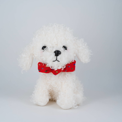 Good price Realistic White Toy Poodle Stuffed Animal Handcrafted Lifelike Standing Dog Plush online